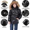 imageWULFUL Boys Winter Coat Waterproof Fleece Lined Parka Jackets Kids Hooded Puffer OuterwearBright Black