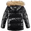 imageWULFUL Boys Winter Coat Waterproof Fleece Lined Parka Jackets Kids Hooded Puffer OuterwearBright Black
