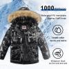 imageWULFUL Boys Winter Coat Waterproof Fleece Lined Parka Jackets Kids Hooded Puffer OuterwearBright Black