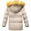 imageWULFUL Boys Winter Coat Waterproof Fleece Lined Parka Jackets Kids Hooded Puffer OuterwearKhaki