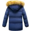 imageWULFUL Boys Winter Coat Waterproof Fleece Lined Parka Jackets Kids Hooded Puffer OuterwearNavy