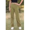 imageWULFUL Cargo Pants for Women High Waisted Casual Pants Straight Stretchy Wide Leg Y2K Streetwear with 6 PocketsArmy Green