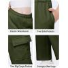 imageWULFUL Girls Cargo Sweatpants Wide Leg Fleece Lined Casual Pants for Girl Fall Winter Baggy High Waisted Pants with PocketsArmy Green