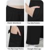 imageWULFUL Girls Cargo Sweatpants Wide Leg Fleece Lined Casual Pants for Girl Fall Winter Baggy High Waisted Pants with PocketsBlack