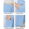 imageWULFUL Girls Cargo Sweatpants Wide Leg Fleece Lined Casual Pants for Girl Fall Winter Baggy High Waisted Pants with PocketsBlue