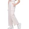 imageWULFUL Girls Cargo Sweatpants Wide Leg Fleece Lined Casual Pants for Girl Fall Winter Baggy High Waisted Pants with PocketsCream