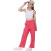 imageWULFUL Girls Cargo Sweatpants Wide Leg Fleece Lined Casual Pants for Girl Fall Winter Baggy High Waisted Pants with PocketsRose Pink
