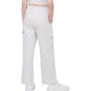 imageWULFUL Girls Cargo Sweatpants Wide Leg Fleece Lined Casual Pants for Girl Fall Winter Baggy High Waisted Pants with PocketsWhite