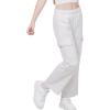 imageWULFUL Girls Cargo Sweatpants Wide Leg Fleece Lined Casual Pants for Girl Fall Winter Baggy High Waisted Pants with PocketsWhite