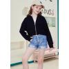 imageWULFUL Girls Casual Zipper up Sweatshirts Crop Jackets for TeensBlack