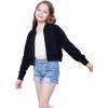 imageWULFUL Girls Casual Zipper up Sweatshirts Crop Jackets for TeensBlack