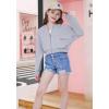 imageWULFUL Girls Casual Zipper up Sweatshirts Crop Jackets for TeensLight Grey
