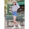 imageWULFUL Girls Casual Zipper up Sweatshirts Crop Jackets for TeensLight Grey