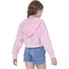 imageWULFUL Girls Casual Zipper up Sweatshirts Crop Jackets for TeensPink