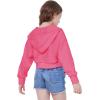 imageWULFUL Girls Casual Zipper up Sweatshirts Crop Jackets for TeensRose Red