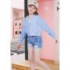 imageWULFUL Girls Casual Zipper up Sweatshirts Crop Jackets for TeensSky Blue