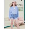 imageWULFUL Girls Casual Zipper up Sweatshirts Crop Jackets for TeensSky Blue