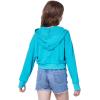 imageWULFUL Girls Casual Zipper up Sweatshirts Crop Jackets for TeensTeal Blue