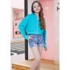 imageWULFUL Girls Casual Zipper up Sweatshirts Crop Jackets for TeensTeal Blue