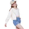 imageWULFUL Girls Casual Zipper up Sweatshirts Crop Jackets for TeensWhite