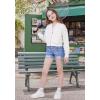 imageWULFUL Girls Casual Zipper up Sweatshirts Crop Jackets for TeensWhite