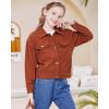 imageWULFUL Girls Fashion Button Down Corduroy Jackets Casual Fall Jackets Teen Girl OuterwearBrown