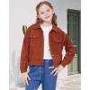 imageWULFUL Girls Fashion Button Down Corduroy Jackets Casual Fall Jackets Teen Girl OuterwearBrown