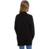 imageWULFUL Girls Long Sleeve Cardigan Kids Casual Open Front Oversized Sweater with PocketsBlack