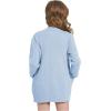 imageWULFUL Girls Long Sleeve Cardigan Kids Casual Open Front Oversized Sweater with PocketsBlue