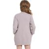 imageWULFUL Girls Long Sleeve Cardigan Kids Casual Open Front Oversized Sweater with PocketsGrey