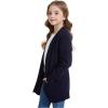 imageWULFUL Girls Long Sleeve Cardigan Kids Casual Open Front Oversized Sweater with PocketsNavy