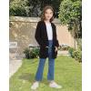 imageWULFUL Girls Long Sleeve Cardigan Kids Casual Open Front Oversized Sweater with PocketsNavy