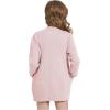 imageWULFUL Girls Long Sleeve Cardigan Kids Casual Open Front Oversized Sweater with PocketsPink