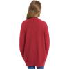 imageWULFUL Girls Long Sleeve Cardigan Kids Casual Open Front Oversized Sweater with PocketsRed
