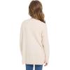 imageWULFUL Girls Long Sleeve Cardigan Kids Casual Open Front Oversized Sweater with PocketsWhite