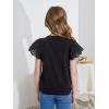 imageWULFUL Girls Shirts Fashion Cotton Summer Short Sleeve Tops Casual TShirts 415 Years OldBlack