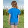 imageWULFUL Girls Shirts Fashion Cotton Summer Short Sleeve Tops Casual TShirts 415 Years OldLake Blue