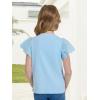 imageWULFUL Girls Shirts Fashion Cotton Summer Short Sleeve Tops Casual TShirts 415 Years OldLight Blue