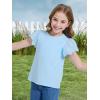 imageWULFUL Girls Shirts Fashion Cotton Summer Short Sleeve Tops Casual TShirts 415 Years OldLight Blue