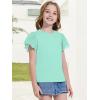 imageWULFUL Girls Shirts Fashion Cotton Summer Short Sleeve Tops Casual TShirts 415 Years OldLight Green