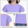 imageWULFUL Girls Shirts Fashion Cotton Summer Short Sleeve Tops Casual TShirts 415 Years OldLight Purple