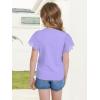 imageWULFUL Girls Shirts Fashion Cotton Summer Short Sleeve Tops Casual TShirts 415 Years OldLight Purple