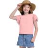 imageWULFUL Girls Shirts Fashion Cotton Summer Short Sleeve Tops Casual TShirts 415 Years OldPink
