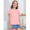 imageWULFUL Girls Shirts Fashion Cotton Summer Short Sleeve Tops Casual TShirts 415 Years OldPink