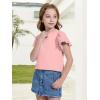 imageWULFUL Girls Shirts Fashion Cotton Summer Short Sleeve Tops Casual TShirts 415 Years OldPink