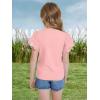 imageWULFUL Girls Shirts Fashion Cotton Summer Short Sleeve Tops Casual TShirts 415 Years OldPink