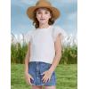 imageWULFUL Girls Shirts Fashion Cotton Summer Short Sleeve Tops Casual TShirts 415 Years OldWhite