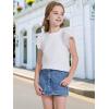 imageWULFUL Girls Shirts Fashion Cotton Summer Short Sleeve Tops Casual TShirts 415 Years OldWhite
