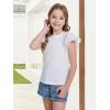 imageWULFUL Girls Shirts Fashion Cotton Summer Short Sleeve Tops Casual TShirts 415 Years OldWhite
