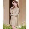 imageWULFUL Girls Sweater Dress Long Sleeve Button Pleated Casual Fall Winter Knit Dresses 512YApricot